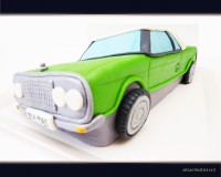 Marcipánový modelovaný 3d dort.